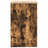 Garage Storage Cabinet Smoked Oak 40x51x85 cm Solid Wood Pine 860593
