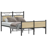 Bed Frame without Mattress Sonoma Oak 120x200 cm Engineered Wood 4106978