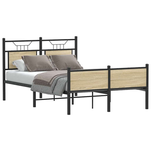 Bed Frame without Mattress Sonoma Oak 120x200 cm Engineered Wood 4106978