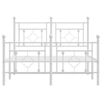 Metal Bed Frame without Mattress with Footboard White 120x190cm 374403