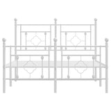Metal Bed Frame without Mattress with Footboard White 120x190cm 374403