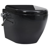Wall Hung Rimless Toilet with Concealed Cistern Black Ceramic 3200553