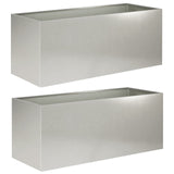 Garden Planter 2 pcs Silver 80 x 40 x 40 cm Stainless Steel 8005241