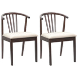 Dining Chair 2 pcs Light Brown and Light Solid Rubberwood 42020393