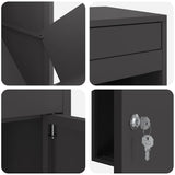 Parcel Drop Box with Storage Black 41 x 38 x 103 cm Steel 874933