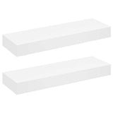 Floating Wall Shelves with Drawers 2 pcs White 80 cm 276002