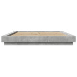 ZNTS Bed Frame with LED Lights without Mattress Concrete Grey 150x200cm 3281094