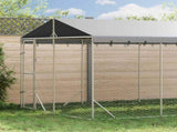 Outdoor Dog Kennel with Roof Silver 3x6x2.5 m Galvanised Steel 3190488
