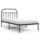 Bed Frame Black Powder-Coated Steel Single Single Bed Frame 353630