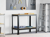 Workbench Black 81 x 41 x 91 cm Engineered Wood and Metal 42020132