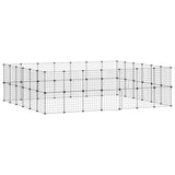 52-Panel Pet Cage with Door Black 35x35 cm Steel 3114041