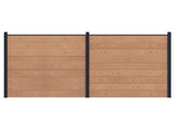 Fence Set 2 pcs 353 x 186 cm WPC and Aluminium Brown 3429376