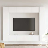 8 Piece TV Cabinet Set White Engineered Wood 3078650