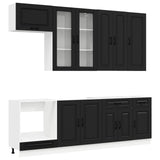 Kitchen Unit KALMAR 8 pcs Black Engineered Wood 3438194