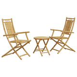 ZNTS 3 Piece Bistro Set Bamboo 3278532