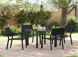 Garden Dining Set 5 pcs Black Powder-Coated Steel 3379143