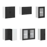11 Piece Kitchen Cabinet Set "Lucca" Black Engineered Wood 3314892