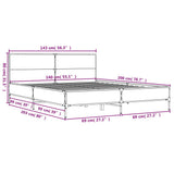 Bed Frame without Mattress Smoked Oak 140x200 cm 3279999