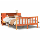 Bookcase Bed without Mattress Wax Brown 150x200 cm King Size Solid Wood 3322101