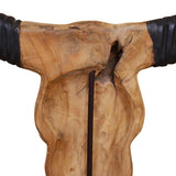 ZNTS Bull Skull Sculpture Teak 66x15x88 cm 244566