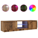 TV Cabinet with LED Lights Old Wood 140x40x36 cm Engineered Wood 856349