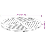Table Top 90x2.2 cm Round Solid Wood Acacia 4004251