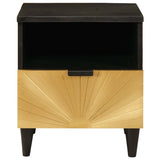 Bedside Cabinet with Drawer Black and Gold 40 x 33 x 46 cm 4017834