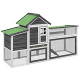Chicken Coop Grey 186,5x58,5x113 cm Solid Wood Pine 172229