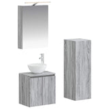 Bathroom Furniture Set 4 pcs Grey Sonoma 3407412