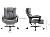 Home Office Chair Microfibre Desk Chair with Reclining Function Armrests Swivel Wheels Footrest Grey T3398P377466