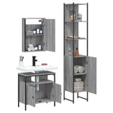 3 Piece Bathroom Furniture Set Grey Sonoma Engineered Wood 3214798