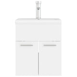 Sink Cabinet with Built-in Basin White Engineered Wood 3071261