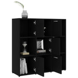 Book Cabinet Black 90x30x90 cm Engineered Wood 802931