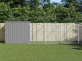 Dog House with Run Light Grey 214x1273x181 cm Galvanised Steel 3189130