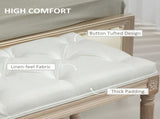 Vintage French Look Bed End Bench - Cream White T3398P343298