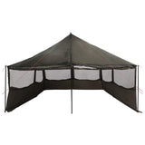 Family Tent Brown grey 600 x 400 x 268 cm Polyester and Steel 42029015