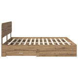 Bed Frame with Drawer Artisan Oak 180 x 200 cm Engineered Wood 3412347