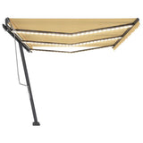 Manual Retractable Awning with LED 600x300 cm Yellow and White 3069803