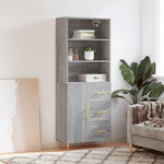 Highboard Grey Sonoma 69.5x34x180 cm Engineered Wood 3189435