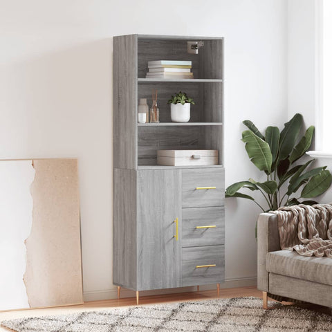 Highboard Grey Sonoma 69.5x34x180 cm Engineered Wood 3189435