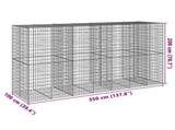 Gabion Basket with Cover 350x100x200 cm Galvanised Iron 3295230