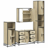 4 Piece Bathroom Furniture Set Sonoma Oak Engineered Wood 3301201