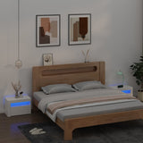 ZNTS Bedside Cabinets 2 pcs with LEDs White 60x35x40 cm 3080734