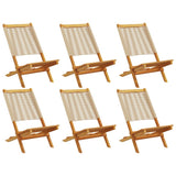 Folding Chairs 6 pcs Beige Solid Wood Acacia 3214635