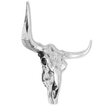 Skull Head Decoration Wall-Mounted Aluminium Silver 243483