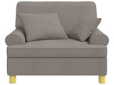 XL Armchair with Cushions Taupe Fabric 42043489