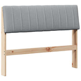 Upholstered Headboard Light Grey 100 cm Solid Pine Wood 879244