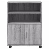 Rolling Cabinet Grey Sonoma 60x48x81 cm Engineered Wood 853169