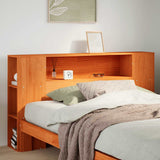 Headboard with Storage Wax Brown 150 cm Solid Wood Pine 855629