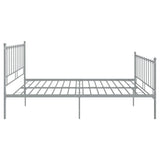 Bed Frame without Mattress Grey Metal 200x200 cm 324966